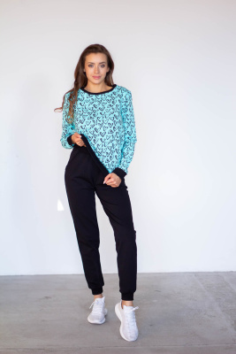 Костюм Сердца ментол черный