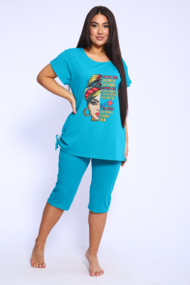 Костюм женский 46655 изумрудный